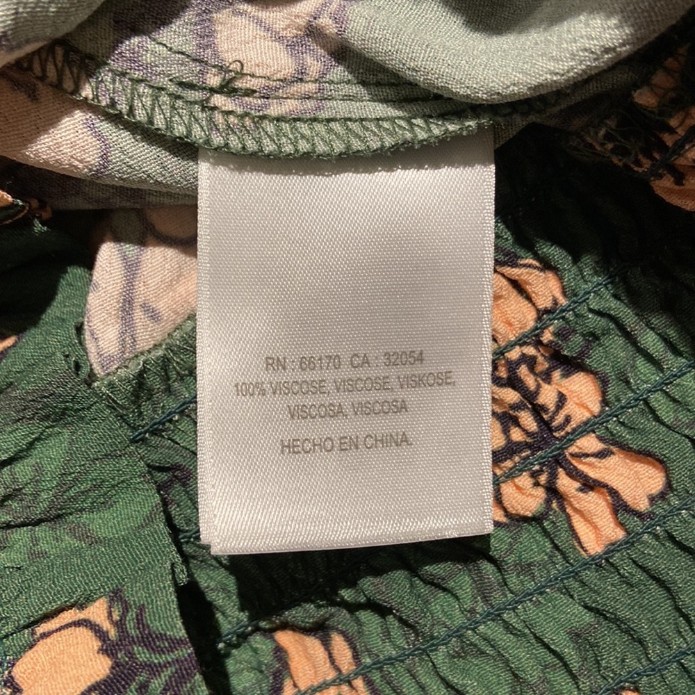 Anthropologie x Kachel Tristan Floral Smocked Blouse (Green) - Picture 5 of 6